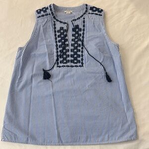 J-Crew size 4 - Blue and White Striped Sleeveless Top